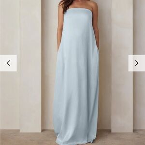 Elegant Strapless Light Blue Dress